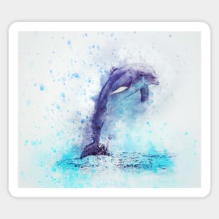 Watercolor Dolphin Sticker